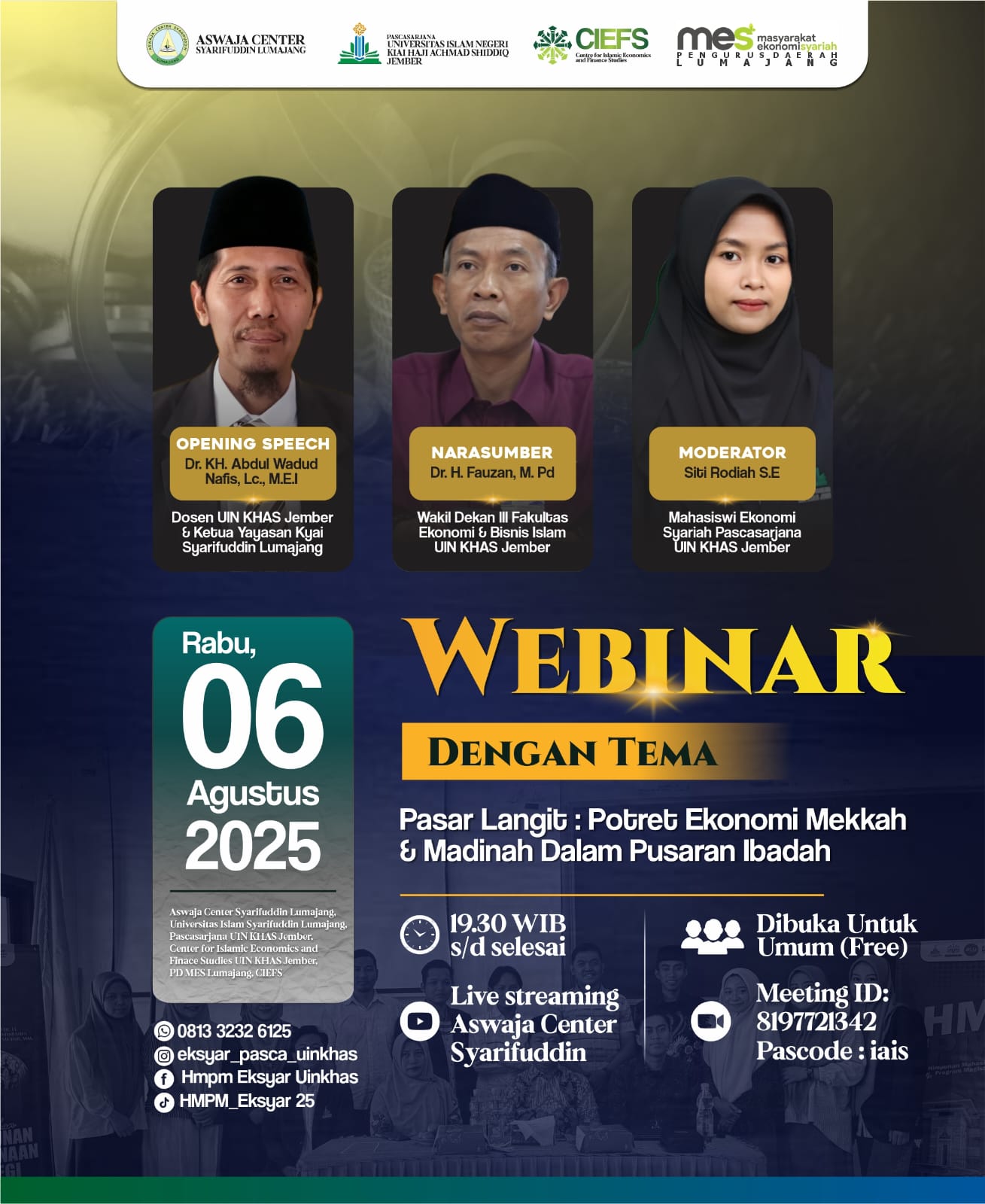 Webinar “Pasar Langit” Bahas Potret Ekonomi Mekkah dan Madinah dalam Pusaran Ibadah